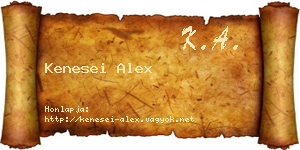 Kenesei Alex névjegykártya