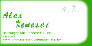 alex kenesei business card